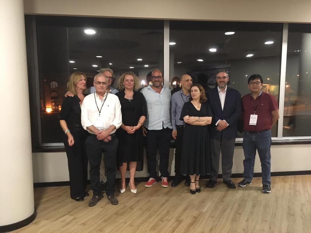 ILjubic's tweet photo. We had a great time in Aveiro at the #optimization2023 conference. 

Here, plenary speakers (M. Anjos, @emiliocarrizosa, J. Desrosier, @melvynsim and myself) together with organizers (A. Agra, C. Requejo, L. Gouveia) at the conference dinner. 

#optimization2026 will be in Lisbon https://t.co/VqGw10CjGb