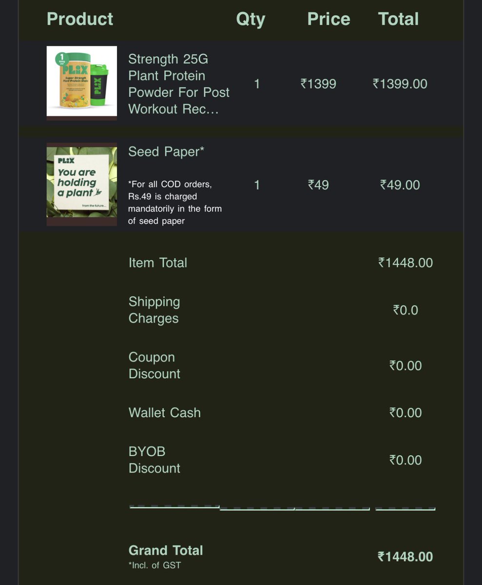 KunalKNM7's tweet photo. Received a November 2022 manufactured product. Old packaging. Price of product on website is 1399. Price on box is 1249. Casually bifurcated it as a protein + shaker (when I didn’t want a shaker). How can you do this to a returning customer? #Plix @akashzaveri SO DISAPPOINTED !!! https://t.co/AzT4FBxVt8