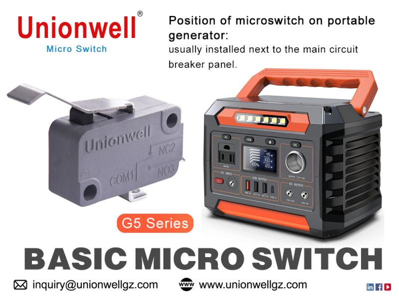 Micro switch applies to portable generator
Position of microswitch on portable generator:
usually installed next to the main circuit breaker panel.