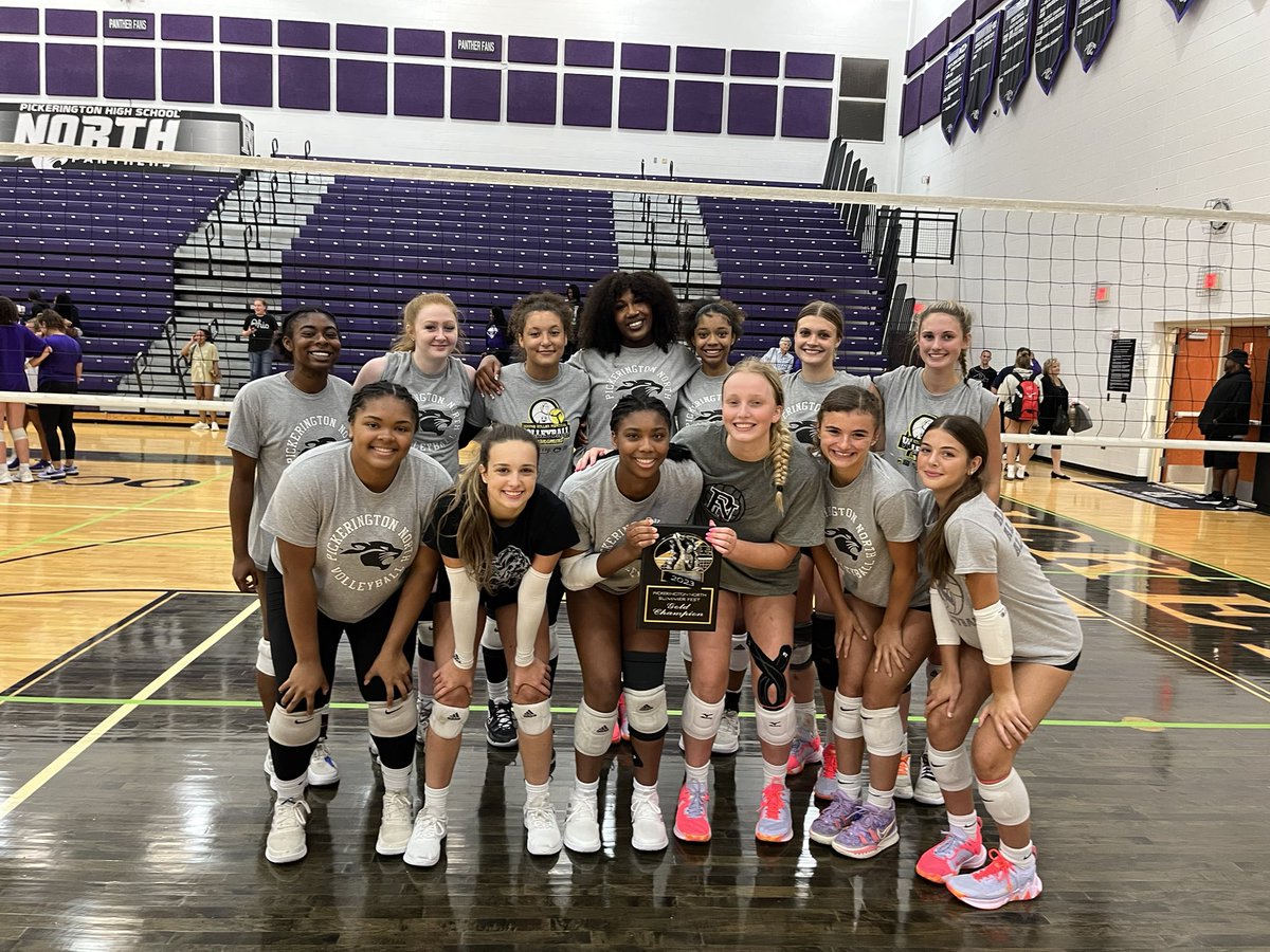 picknorthvb's tweet photo. Inaugural Pick North Summer Fest, Champions. A great way to end the preseason, now it’s time for the real thing. Looking forward to having a full squad next week and getting to work! Great job, Panthers. #PNVB #nothingisgivenalwaysearned https://t.co/TkqtHhEvj4
