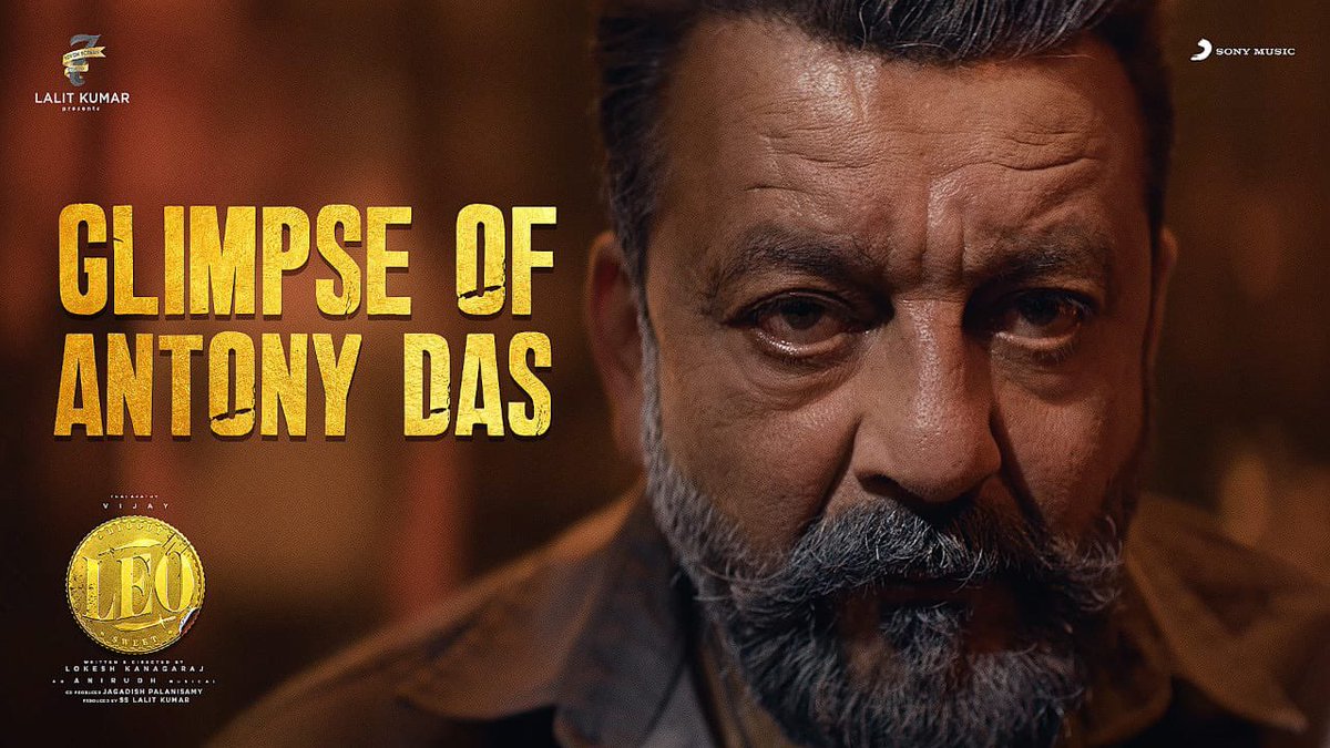 SonyMusicSouth's tweet photo. From the world of #Leo 🦁🔥

Here’s the #GlimpseOfAntonyDas 🦅

➡️ https://t.co/iMvk9wLdrz

#Thalapathy @actorvijay @Dir_Lokesh @7screenstudio @anirudhofficial @Jagadishbliss @duttsanjay 

#HBDSanjayDutt #AntonyDas https://t.co/mZkdkwVauV