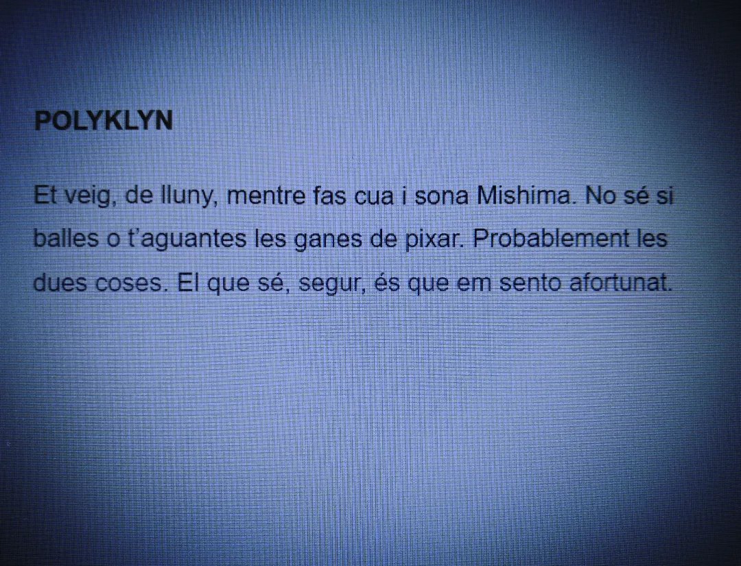 Litus90's tweet photo. #microrelats #microcontes #escriure #escriureencatalà #relatsencatalà #uncontecadadia #dia1229 #polyklyn #concert #certclaribreu https://t.co/1um9rvIfIn