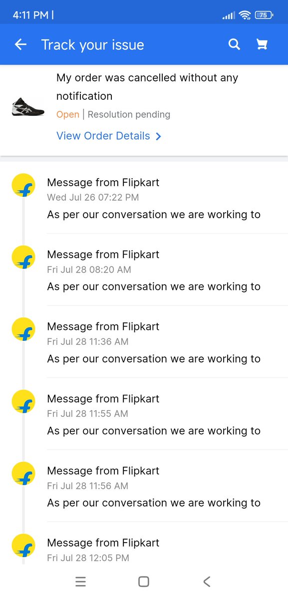 <a href="/nch1915/">National Consumer Helpline</a> <a href="/flipkartsupport/">FlipkartSupport</a> <a href="/BandBajaateRaho/">BBR - Amplifying Consumer Voice</a> <a href="/jagograhakjago/">Consumer Affairs</a> I had every recording of your executive,in which they told me that once issue marked as resolved,we can't reopened that issue. How it can be reopened now. <a href="/flipkartsupport/">FlipkartSupport</a> and their team is not doing fair trade policy. <a href="/BandBajaateRaho/">BBR - Amplifying Consumer Voice</a> <a href="/nch1915/">National Consumer Helpline</a>