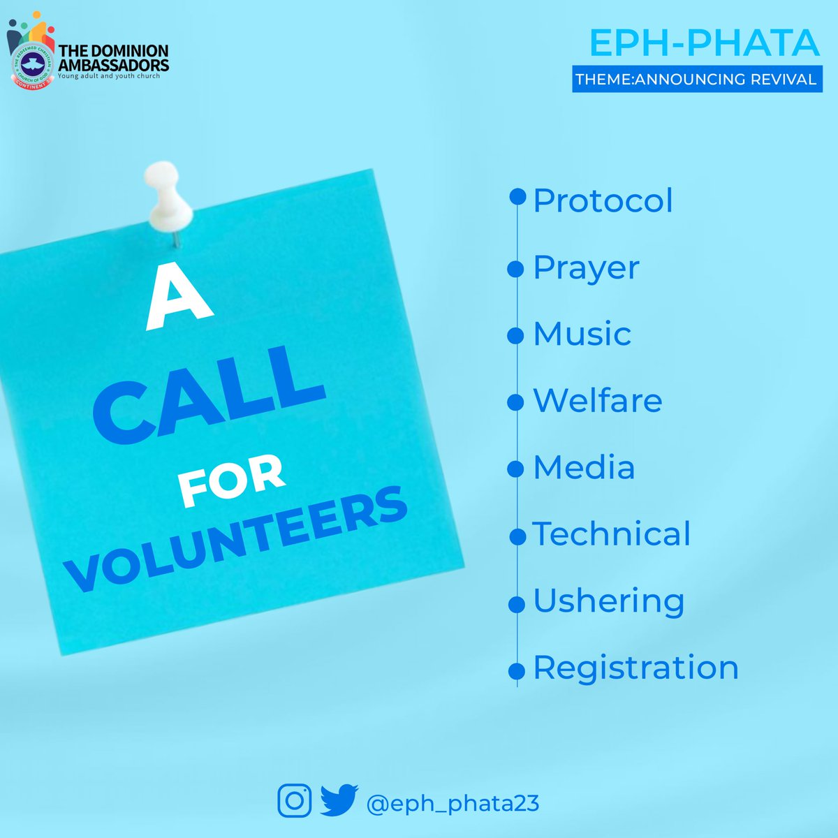 eph_phata23's tweet photo. WE ARE STILL CALLING FOR VOLUNTEERS 📞☎️🔥🔥

“EPH-PHATA”🔥❤️‍🔥

Join our WhatsApp Platform ✨

https://t.co/mvUTJVhGjt https://t.co/dEFvOpYV3h