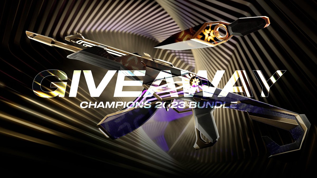rlzfps's tweet photo. 🏆 CHAMPIONS 2023 BUNDLE GIVEAWAY
✅LIKE &amp; RTWEET
✅ FOLLOW @rlzfps &amp; @talentggesports 
✅ TAG 2 FRIENDS
✅ WINNER SELECTED 10/08/23

#VALORANTChampions #Giveaway https://t.co/Pb9YKZ4dI2