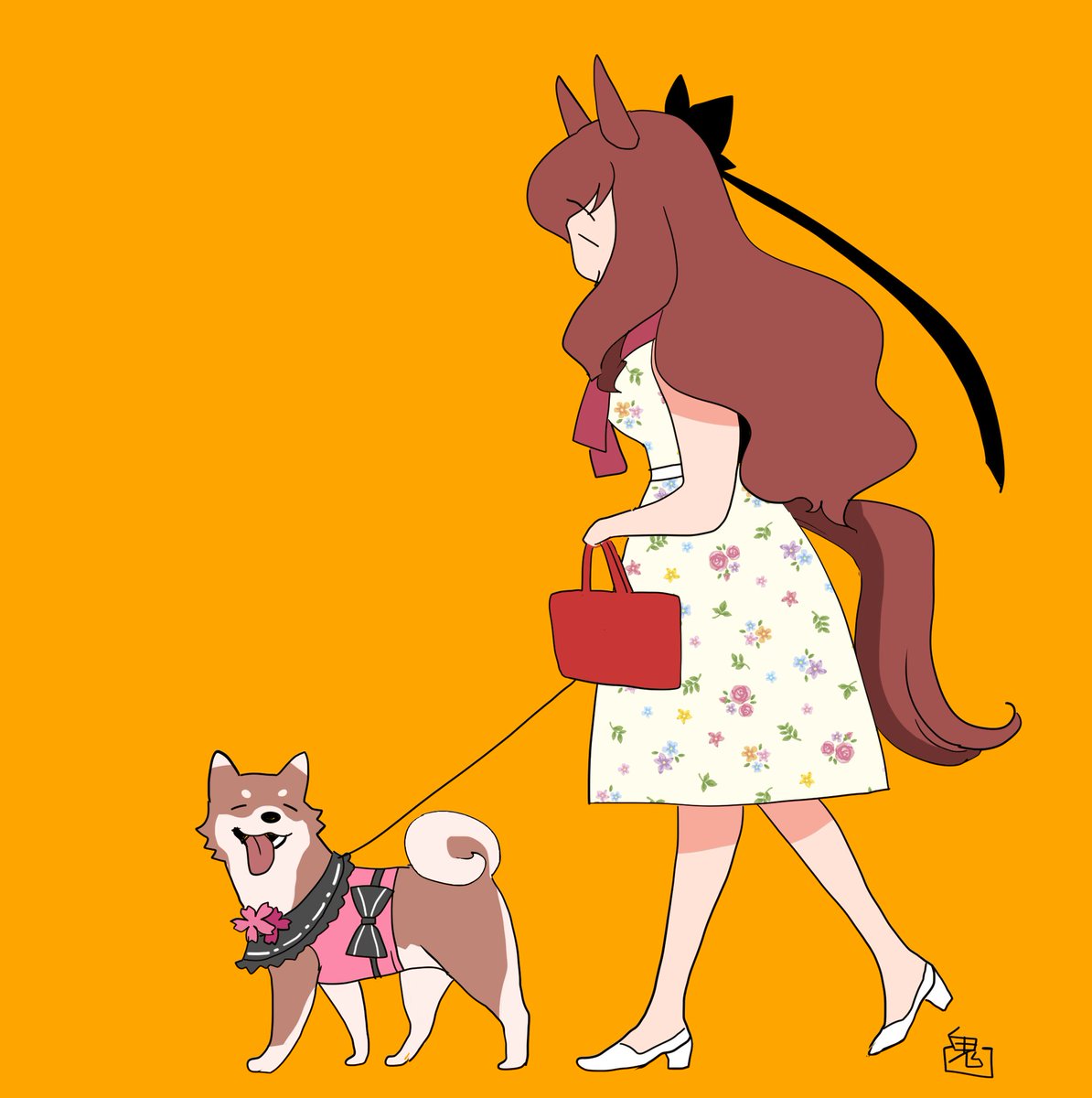 スイープトウショウ(ウマ娘) 「#今月描いたイラストを晒そう 犬化」|鬼頭（おにこべ）りんのイラスト