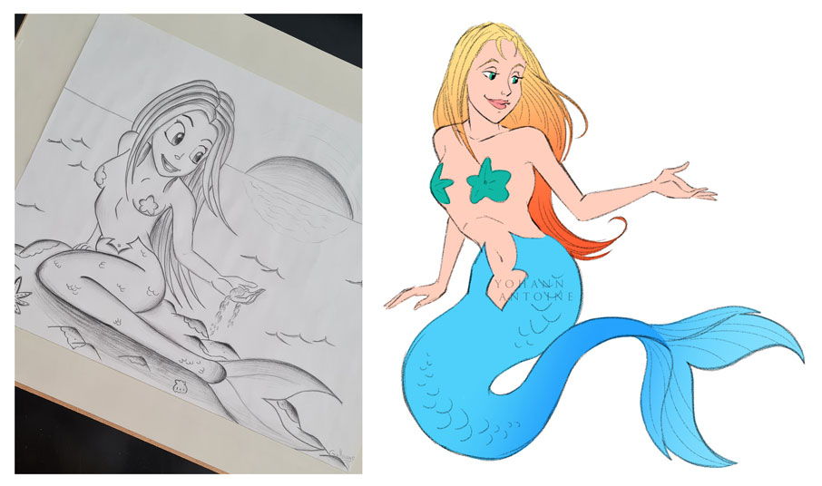 YohannAntoine's tweet photo. โ๏ธโจ๏ธ๐ง๐ผโโ๏ธ Je redessine le dessin que mon copain avait fait en 2003 / I redraw my boyfriend's drawing. He made it in 2003
๐งโโ๏ธ 2003 VS 2023 โจ
#mermaid #redraw #barbie #mermaidbarbie #yohannantoine #sirรจne #sirene #redo #barbiemermaid https://t.co/gnKihEGmRR