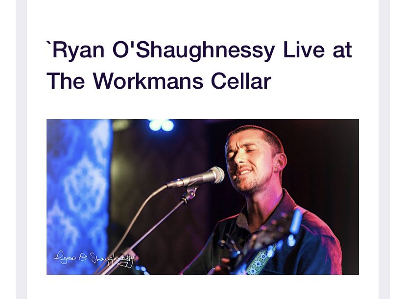 Honestly so buzzed to see @Ryan_Acoustic in October in @WorkmansDublin going to be class 🎵 #ryanoshaughnessy #ireland #livemusic