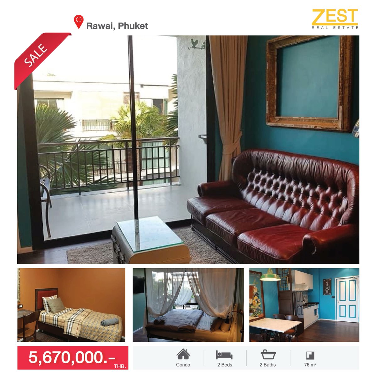 Condo for sale in Rawai, Phuket
2 Beds/ 2 Baths/ 76 sqm.

5,670,000 THB.
buff.ly/3IwQNvk 

#zestrealestate #zestphuket  #luxuryvillas  #PhuketVillas #villainphuket #villaforsale #PropertylnPhuket