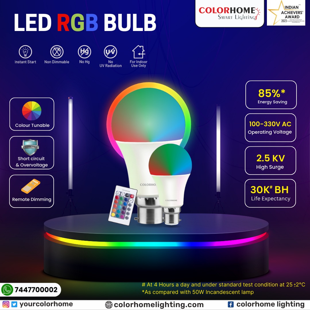 Color Your World - Experience the Magic of LED RGB Bulb.💡
.
.
.
#lighting #lightingdesign #colorhome #led #ledbulbs #ledtorch #ledbatten #lighting #smartlighting #smartlightingtechnology
#smartlightingcontrol