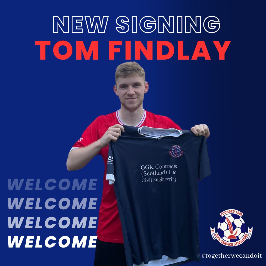csstrollers's tweet photo. 🔴NEW SIGNING

We are delighted to welcome former @AberdeenFC @DundeeFC and @ElginCityFC forward Tom Findlay to the Strollers.
Tom joins us for the 23/24 season and is available to sponsor.
#newsigning https://t.co/ITbyI9miIb
