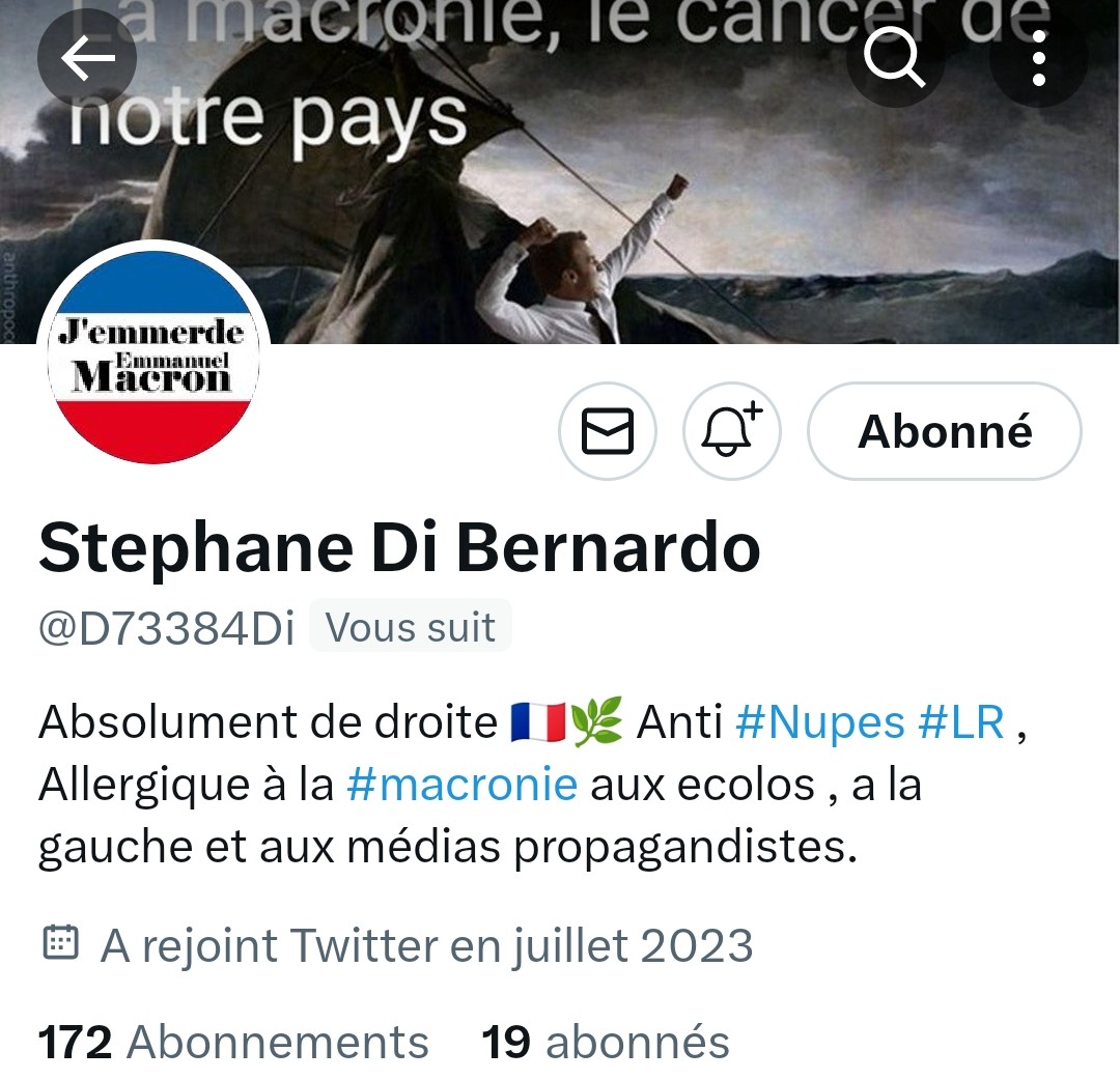 INFO🚨Mes amis patriotes🇨🇵
Suite à un problème technique qui lui empêche de pouvoir avoir accès à son profil principal "verrouiller"!😬Merci d'aider notre ami  <a href="/D73384Di/">Stephane Di Bernardo</a>  👍 à se reconstituer une TL 🥰 le temps de régler le problème ! Merci à tous 🇨🇵💪👍👌