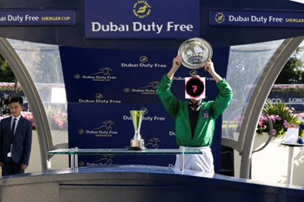 DDFRacing's tweet photo. For your chance to win ten tickets to this year’s Dubai Duty Free Shergar Cup on Saturday 12th August @Ascot, just tell us the name of last year’s Silver Saddle award winner, whose face is hidden in this picture and RT. #DDFShergarcup #COMPETITION https://t.co/cRBoH9qP1h
