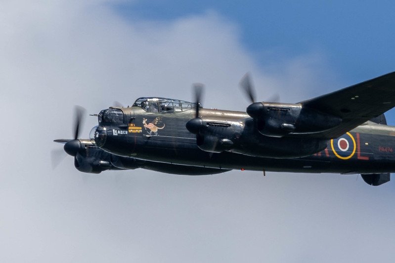 Photo_Rutland's tweet photo. A few shots of the @bbmf Lancaster over @StaplefordEst for the Salute the 1940's weekend. @Staplefordtrain @RutStamSound https://t.co/I0DGfus7or