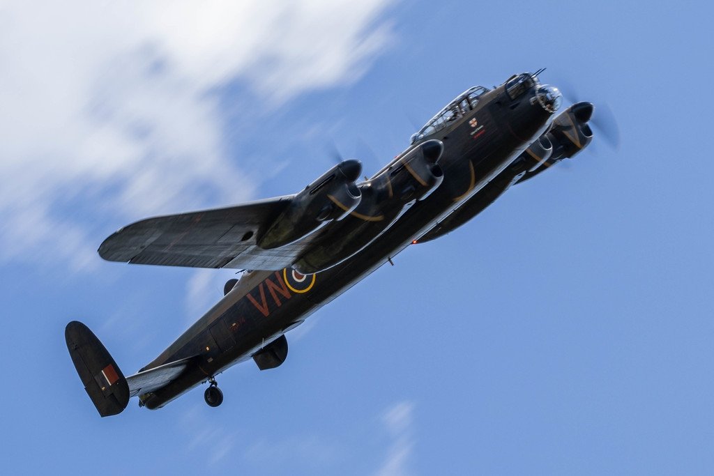 Photo_Rutland's tweet photo. A few shots of the @bbmf Lancaster over @StaplefordEst for the Salute the 1940's weekend. @Staplefordtrain @RutStamSound https://t.co/I0DGfus7or
