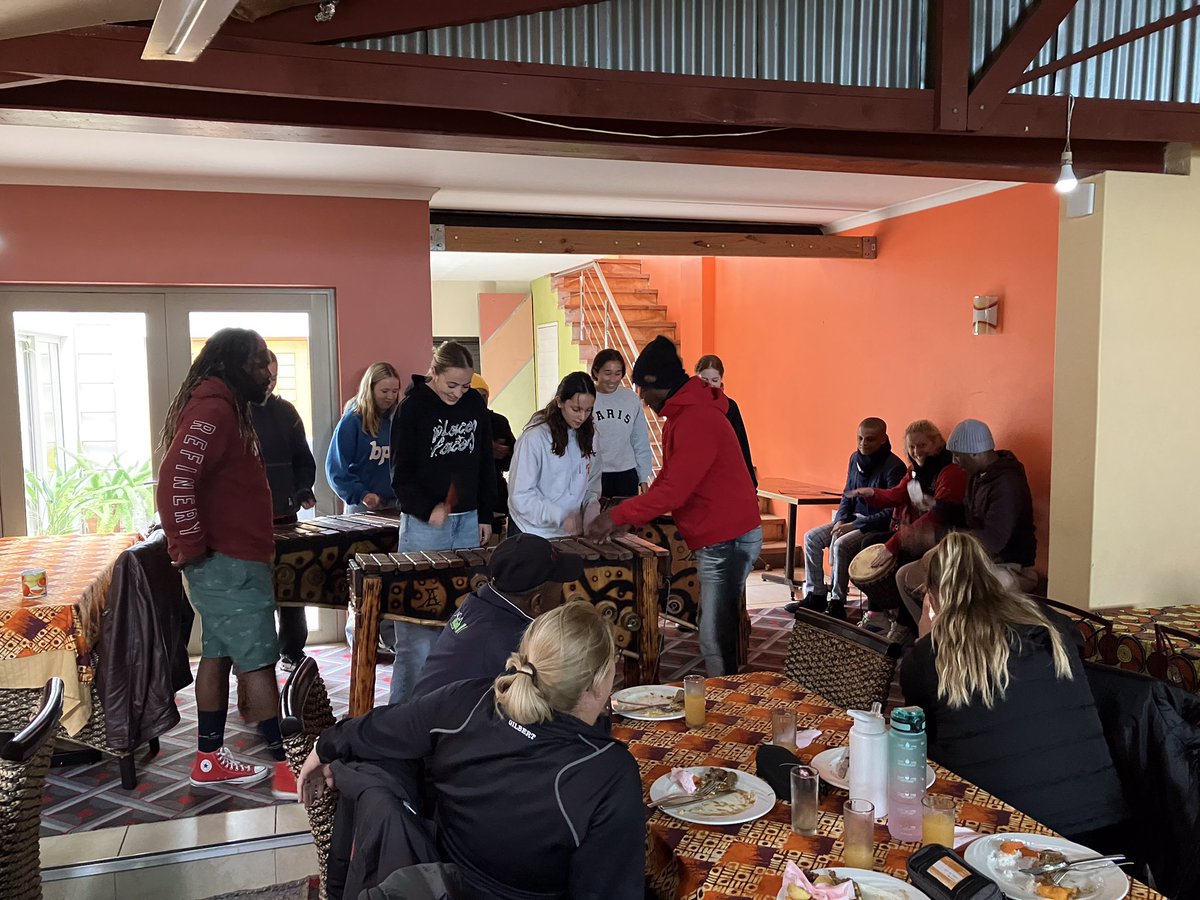 Sheila’s restaurant was next on the agenda for lunch. We were treated to some fantastic music &amp; singing by the resident band and also fabulous food made by Sheila and her staff! The students had a thoroughly entertaining experience and had the chance to play the instruments 😊🙌