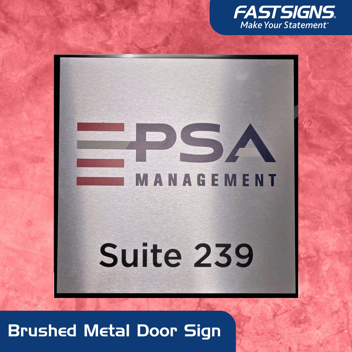 FastsignsOrland's tweet image. Brushed metal signage is sleek, elegant &amp;amp; the perfect way to designate a space.

#FASTSIGNS #Signs #officesigns #PSAManagement #officespace #signshop #doorsign #orlandosigns