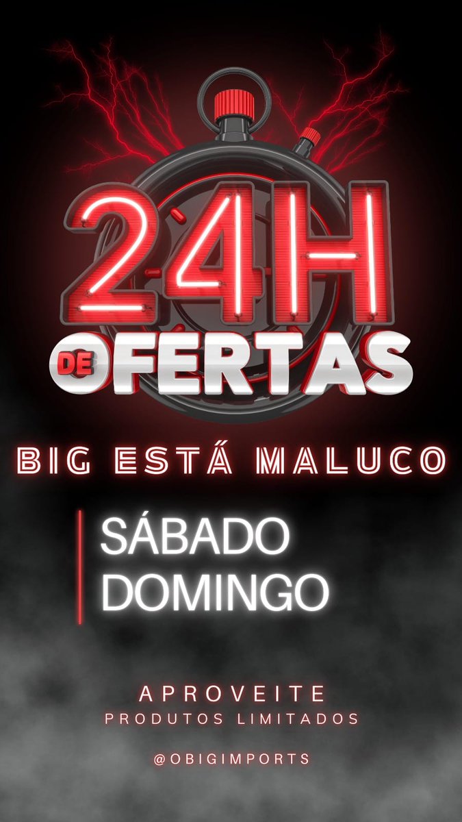 FINAL DE SEMANA CHEGOU E TROUXE 24HRS DE OFERTAS AQUI NA BIG IMPORTS!!!

GARANTA JÁ O SEU 🔥🔥🔥