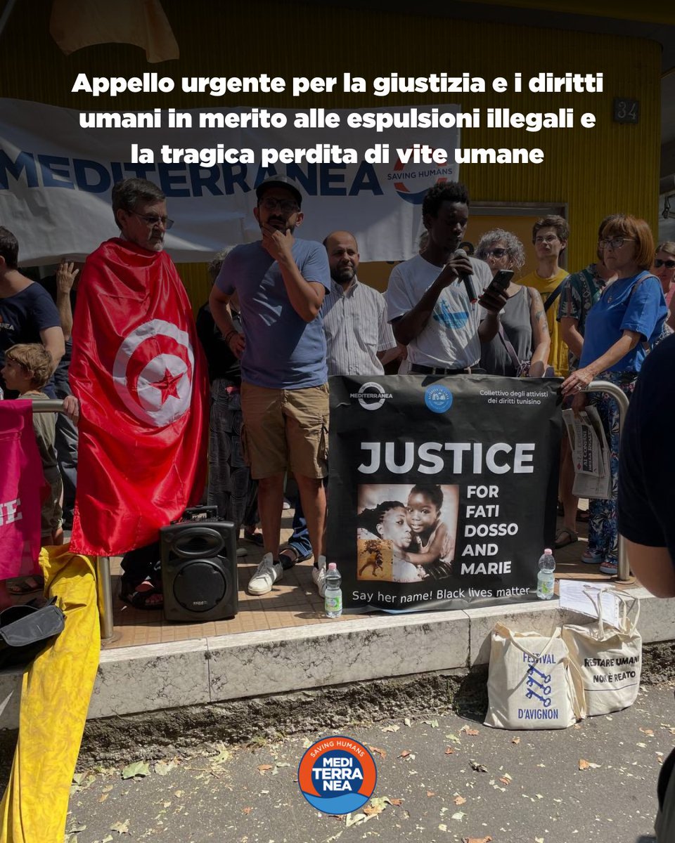 RescueMed's tweet photo. Oggi si è tenuta di fronte al Consolato tunisino di #Milano la manifestazione per chiedere che i corpi di Fati Dosso e sua figlia Marie, morte nel deserto tra #Libia e #Tunisia, vengano riportate in #CostadAvorio, e sia fatta luce sulle responsabilità dietro alla loro morte.

2/2 https://t.co/uR6XZVfT7R