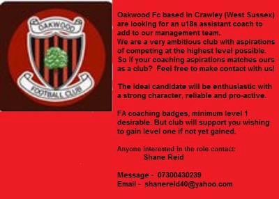 🚨 We are on the lookout for a new assistant manager for our u18s side! Get in touch if you’re interested 🚨
