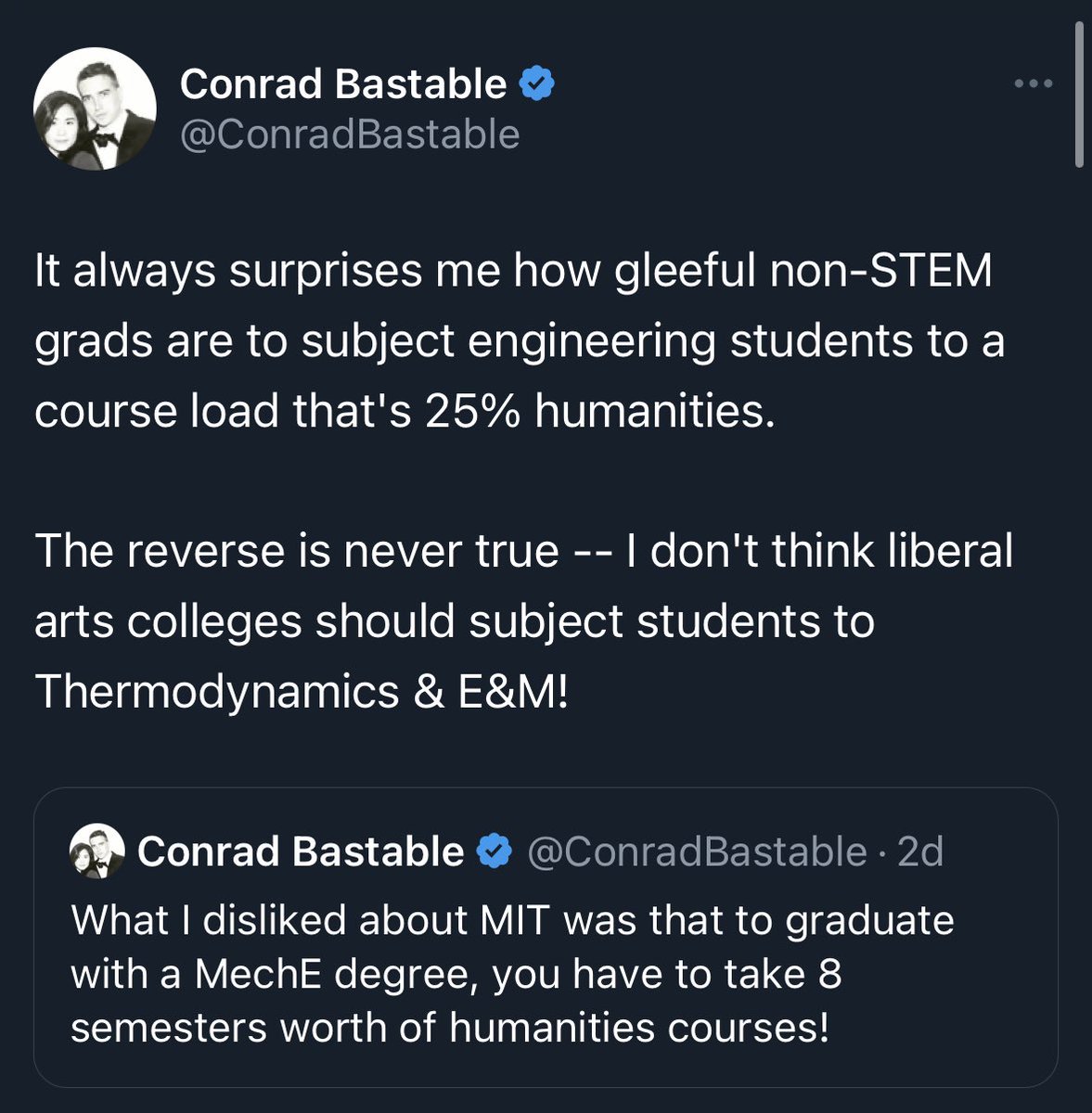 Jesse_Brenneman's tweet photo. Ever wonder why they’re called “humanities?” Could it be that they were once considered subjects that united all people and were worth studying for the edification of every person, not just a narrow skillset for work? Could it be that education isn’t purely about employment?? https://t.co/ztPvYsLNNx