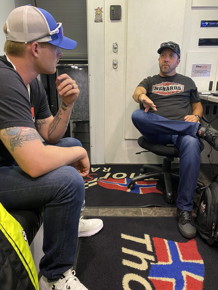 AMRacingNASCAR's tweet photo. .@CRoseRacing got a chance to sit with @NASCAR_Trucks Series veteran @Matt_Crafton for some pointers on getting around @RichmondRaceway for tonight’s race.
Catch the #WWE250 tonight at 7:30 PM ET‼️
#NASCAR #FutureFocused #GetSecure @LabworksUSA https://t.co/P8IB9HNyRy