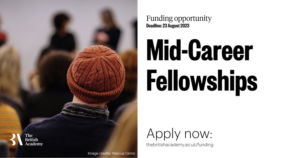 BritishAcademy_'s tweet image. Are you a researcher who is passionate about sharing your research with the general public? Our Mid-Career Fellowships aim to promote humanities and social sciences to a broader audience by supporting individual research projects. Find out more: thebritishacademy.ac.uk/funding/mid-ca…