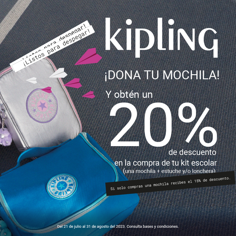 Ayudar a los demás, también te ayuda a ti.
Dona tu mochila en boutiques <a href="/kiplingmexico/">Kipling México</a> y obtén un descuento para una nueva. #LiveLight

📍Local 410 , Primer Nivel