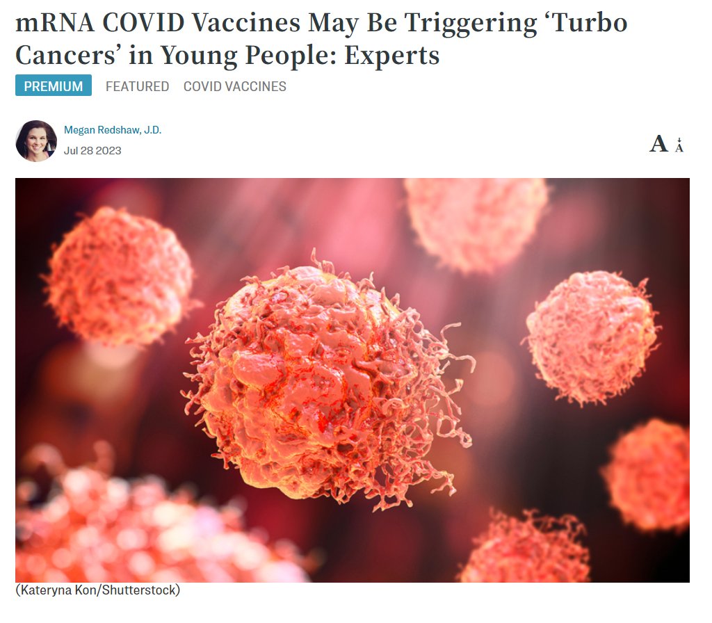 Medical Experts Warn COVID Vaccines May Be Triggering ‘Turbo Cancers’

The term “turbo cancer” is commonly attributed to aggressive cancers following COVID vaccination. “These cases often present in a late stage ... and quickly turn fatal.”

(Article link in the comment below)