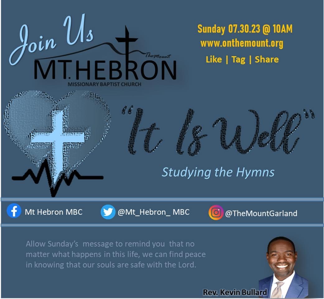 Mt_Hebron_MBC's tweet photo. If you’re reading this…this is your invite to church!
So much is packed in this hymns lyrics. We’ll take a deeper look Sunday. #Hymns #peaceofmind #ItsWell #worship #Godspeace https://t.co/iSiPZuJNPW