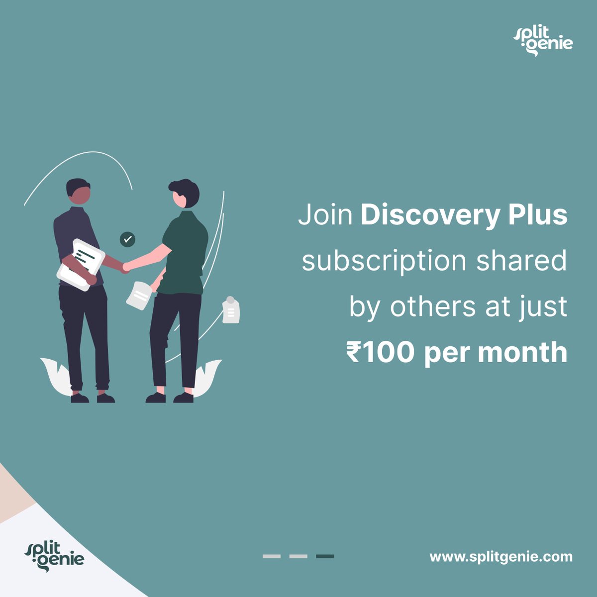 SplitGenie's tweet photo. Split your Discovery Plus subscription with others on https://t.co/yHJlabD0xm and save 50% 📷

Join a Discovery Plus subscription at just Rs. 100 per month! 📷

Share (or Host) your subscription and earn 1200/- annually📷
.
.
.
.
.
#disvovery #sharesubscription #splitsubscription https://t.co/MA7dRVRwz5