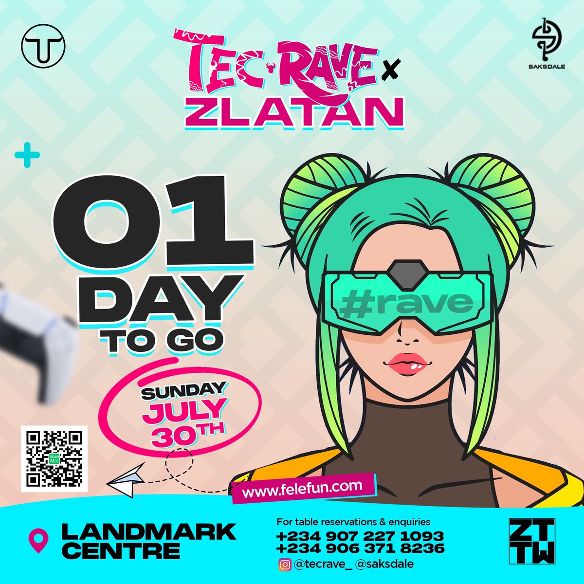 tecrave_'s tweet photo. See you tomorrow‼️

TEC RAVE X Zlatan 🥁🥁🔥🔥

Date: 30th of July, 2023.
📍Landmark Centre, Oniru, Lagos

For Table Reservations &amp; Enquiries

09072271093, 09063718236

Ticket Link 🎫 🎟️: https://t.co/O1PaOBexBW https://t.co/f59vERt20P