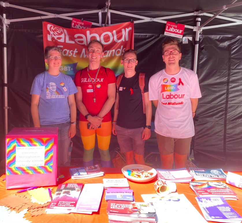 Angharad4Labour's tweet photo. Great day at Nottinghamshire Pride - lots of @LGBTLabourEM &amp; @lgbtcooperators representation &amp; some good conversations at the Labour Party stall after the march! https://t.co/2O3Pehfdji