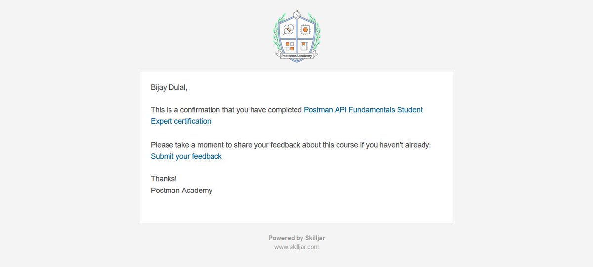 Day 59:
Learned about APIs and how to use Postman to work with them. Got certified as a Postman API Fundamentals Student Expert! 
#PostmanStudentCertified
#60DaysOfLearning2023 
#LearningWithLeapfrog 
#LSPPD59