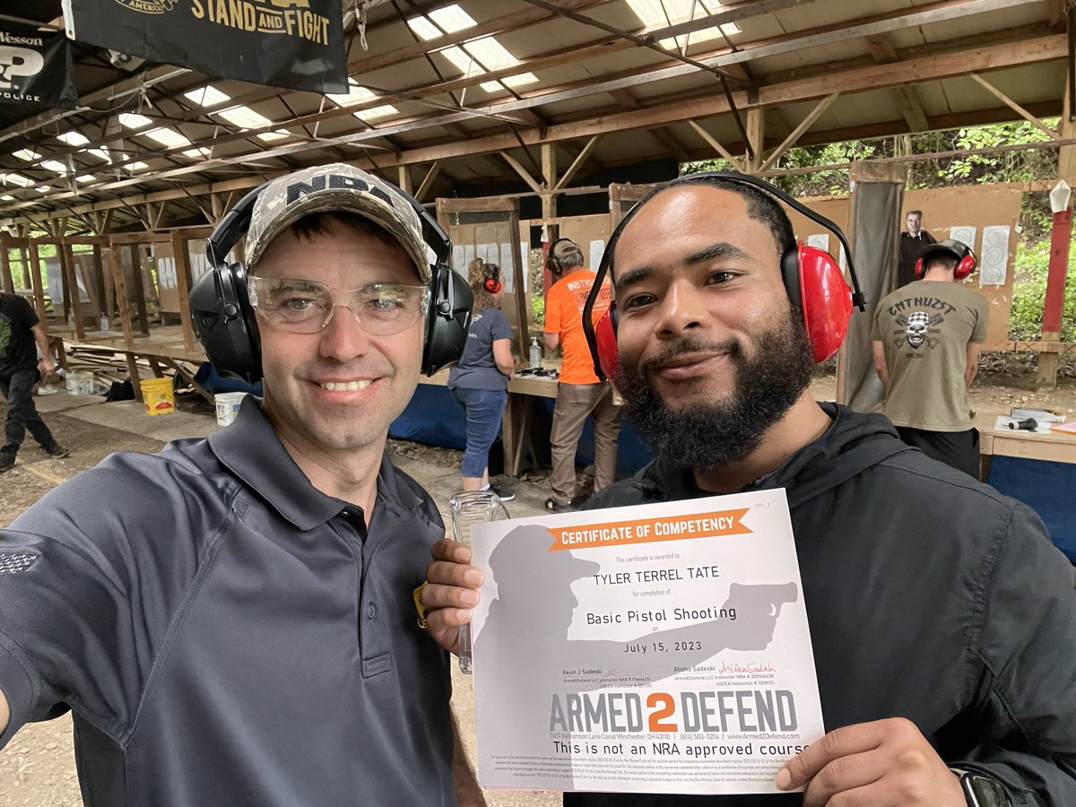 armed2defend's tweet photo. Tyler did our online Ohio concealed carry classroom training then drove 2.5 hours from Cleveland Heights  to take our 2-hour range training. He originally wanted to do the range training close to him but after doing the online class he wanted #armed2defend 

#ohioconcealcarry https://t.co/XJC5ytaLNA