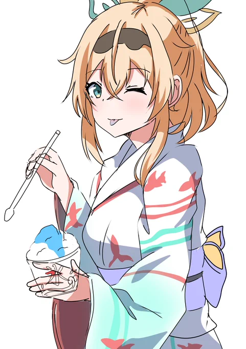 ブルーハワイ食べると舌青くなりますよね