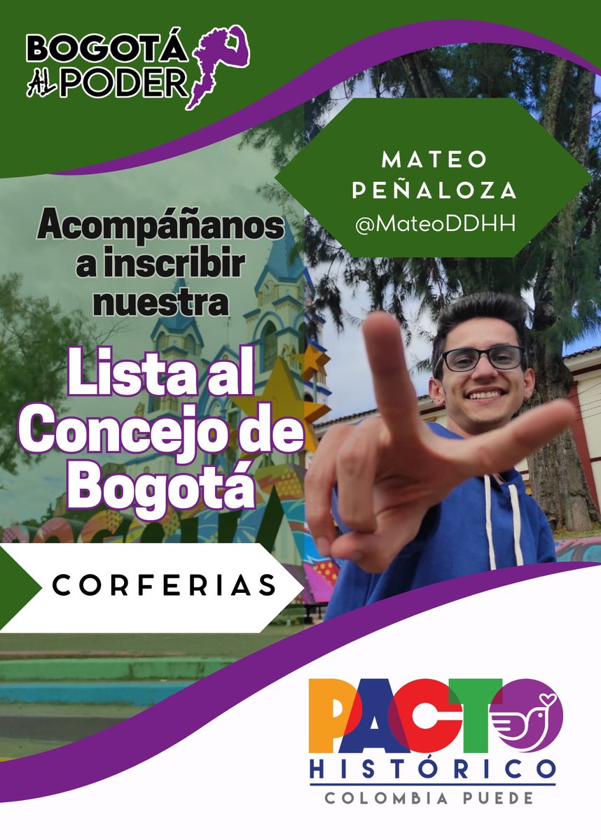 MateoDDHH's tweet photo. Decidimos afrontar la responsabilidad de representar a la ciudadanía para proponer la agenda de las comunidades, de los barrios populares y de las juventudes por la defensa de la vida y la paz porque #LeTocaALaJuventud 

¿Nos acompañas HOY a inscribir nuestra lista? 🤓 https://t.co/tk0n3eciwn