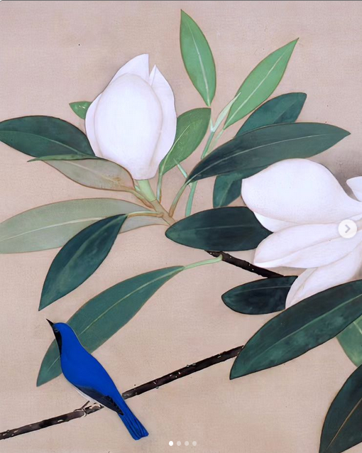 Kobayashi Kokei-Bird and Evergreen Magnolia.