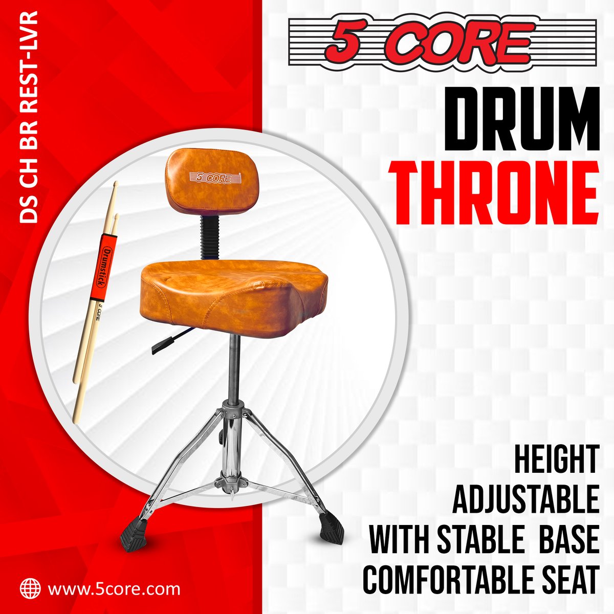 Finding the perfect beat has never been so comfortable! Introducing the Adjustable Drum Throne.
.
Order Now - 5core.com/collections/dr…
.
#Drummers
#DrumThrone
#DrummingComfort
#DrummerSeat
#DrummingExperience
#StabilityMeetsStyle
#DrummersChoice
#UltimateSupport
#RhythmUnleashed