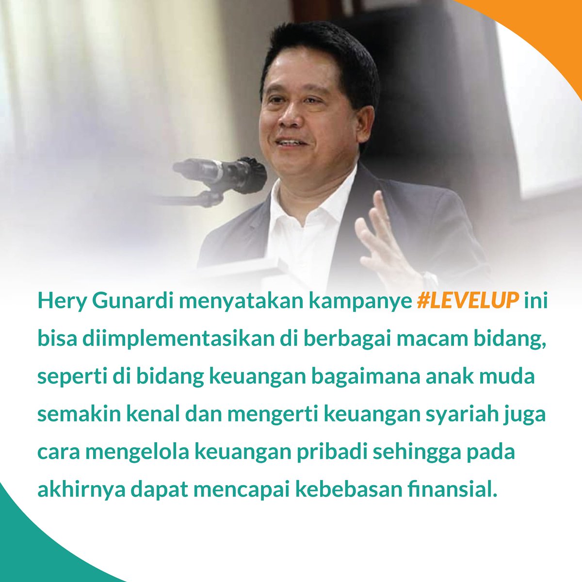NgkongRoses's tweet photo. Hery Gunardi menyatakan kampanye LEVELUP ini bisa diimplementasikan di berbagai bidang, seperti di bidang keuangan bagaimana anak muda semakin kenal dan mengerti keuangan syariah dan cara mengelola keuangan pribadi sehingga dapat mencapai kebebasan finansial.
#levelupwithBSI https://t.co/nxZeUltS2z
