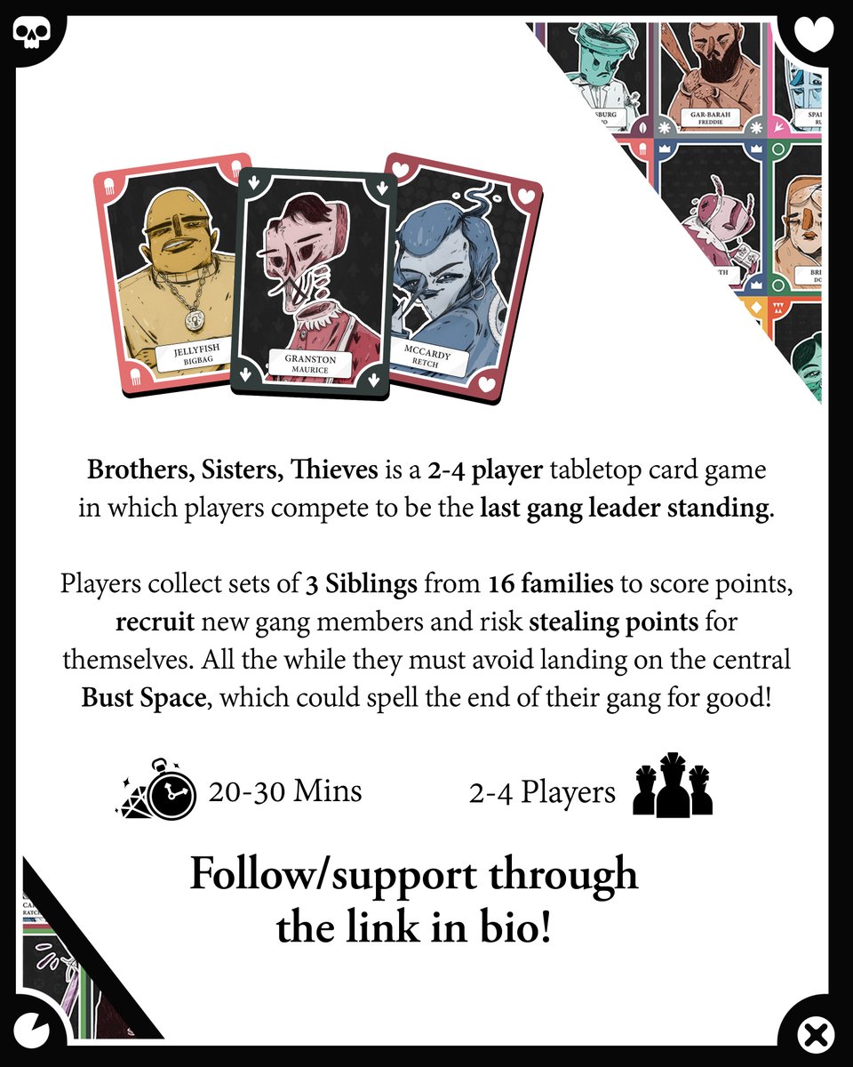 'Brothers, Sisters, Thieves' is live on Kickstarter!
You can grab a copy and also there's some fun and exclusive extras on there too. Check it out!
kickstarter.com/projects/ohwel…