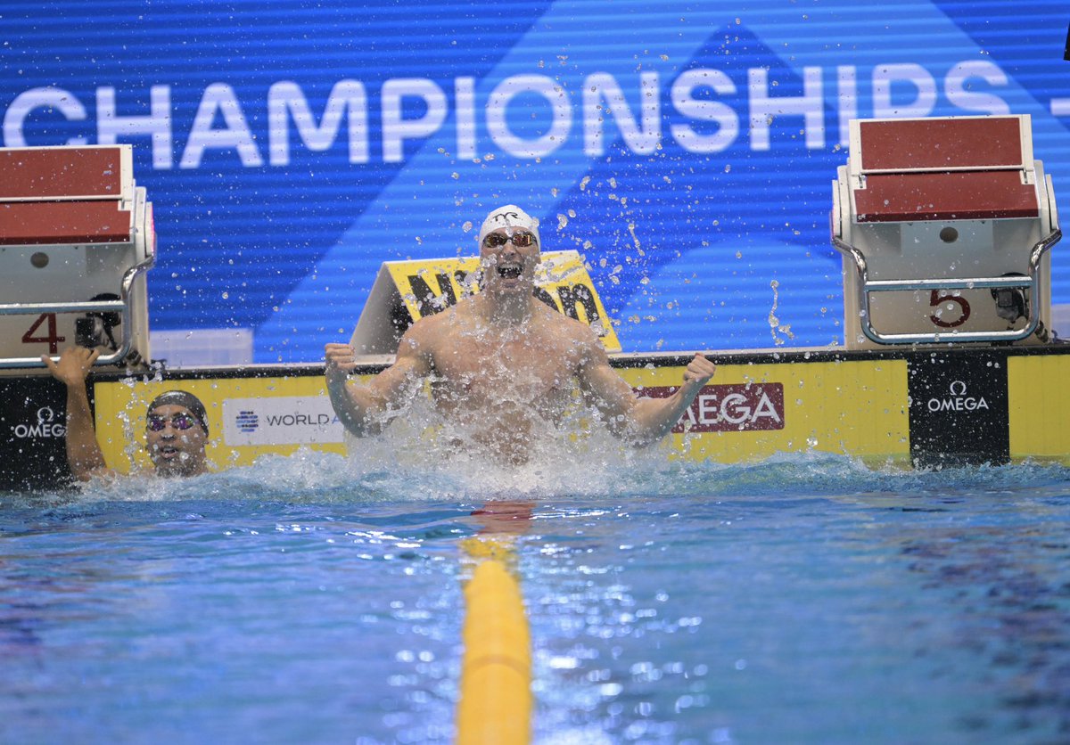 #EnDirect #Fukuoka2023 #Natation
🥇ÉNORME ! 
Maxime GROUSSET est champion du monde du 100m papillon en 50.14, NOUVEAU RECORD DE FRANCE 🇫🇷 
Bravo Max 👏🏼👏🏼👏🏼
#TeamFrance #TeamFFN 
📸 KMSP/ S.KEMPINAIRE