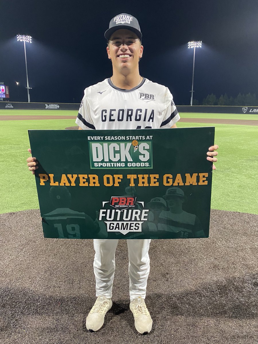 Prep Baseball (@prepbaseball) on Twitter photo Congrats to C/OF Brady Christman (GA) the <a href="/DICKS/">DICK'S Sporting Goods</a> Sporting Goods Player of the Game. 👏🏅
Christman went 2-for-2 with a single, double and 2 walks. (3 RBI). #PBRFG23 Congrats to C/OF Brady Christman (GA) the <a href="/DICKS/">DICK'S Sporting Goods</a> Sporting Goods Player of the Game. 👏🏅
Christman went 2-for-2 with a single, double and 2 walks. (3 RBI). #PBRFG23