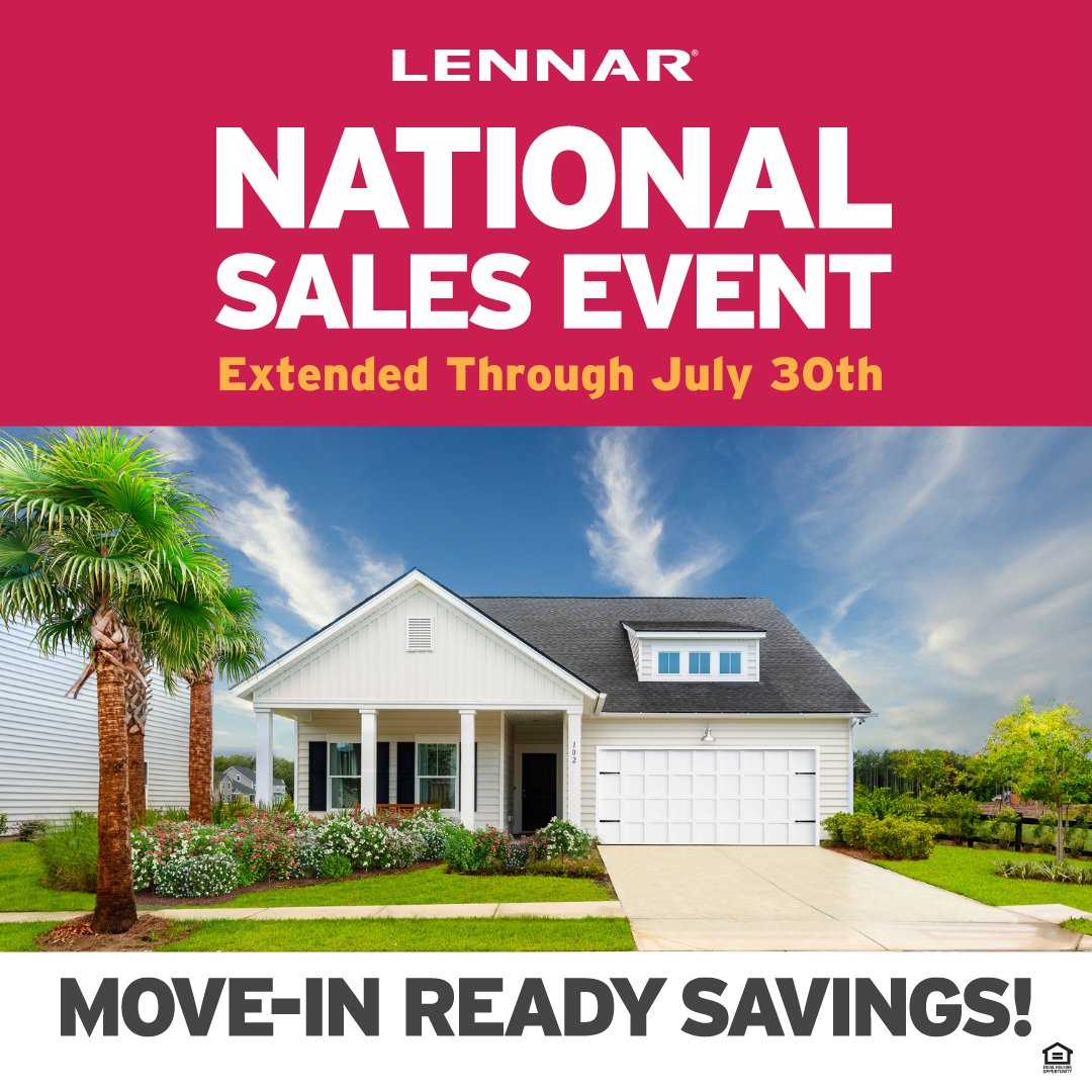LennarCHAS's tweet photo. ‼️ It's the very LAST day of Lennar's National Sales Event with 4.99% Fixed Rates, up to $60,000 price reductions AND $5,000 in closing costs!!! You still have time - call/text 843-514-8295 or head to your favorite Lennar Charleston community ASAP!! 🌟 https://t.co/n2lTViFEly
