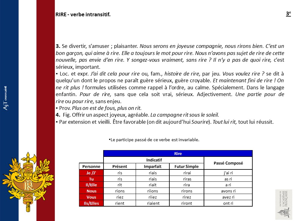 #Rire 
#Verbedujour
#Dictionnaire
#AcadémieFrançaise
#LangueFrançaise
#Langtwt