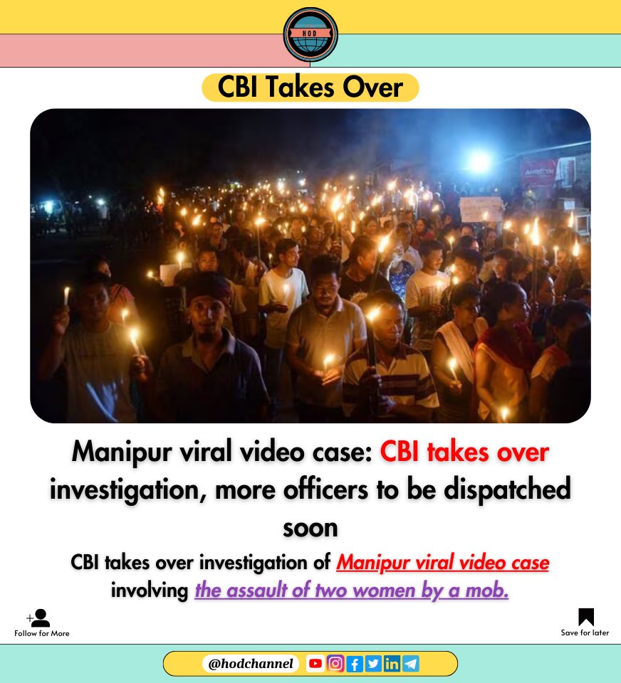 hod_channel_'s tweet photo. CBI Takes Over
#hod #hodchannel #hodmediacompany #hodposts
#hodposts #hodmediaposts #infohod
#twitterpots #trending #influencer
#CBI #ManipurViolence
@hod_channel_ https://t.co/AdGBCZD1yt