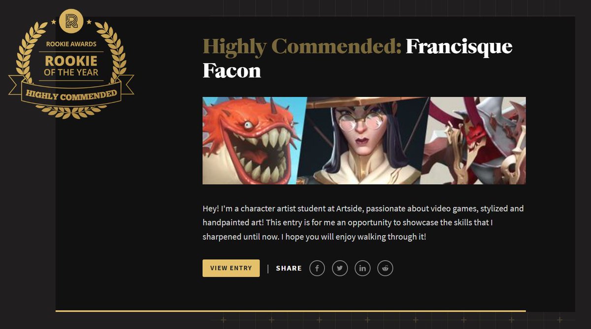 Hi Guys! I'm super glad to announce that I've won the "Highly Commended" award in Game Development at this year's Rookies Awards! ✨