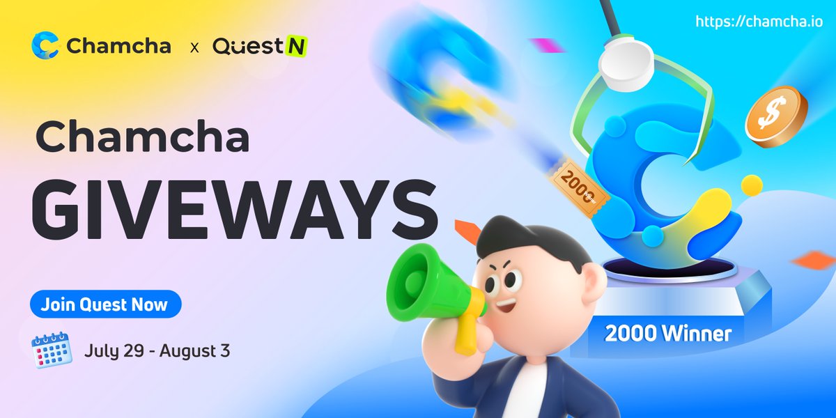 🎉 We are thrilled to announce our partnership with 
<a href="/QuestN_com/">QuestN</a>

🎁 Giving away 2000x "Chamcha Pass Card."

Complete all tasks to be eligible for the token airdrop.

Task link: app.questn.com/quest/79957138…

#Airdrop #Bitcoin
