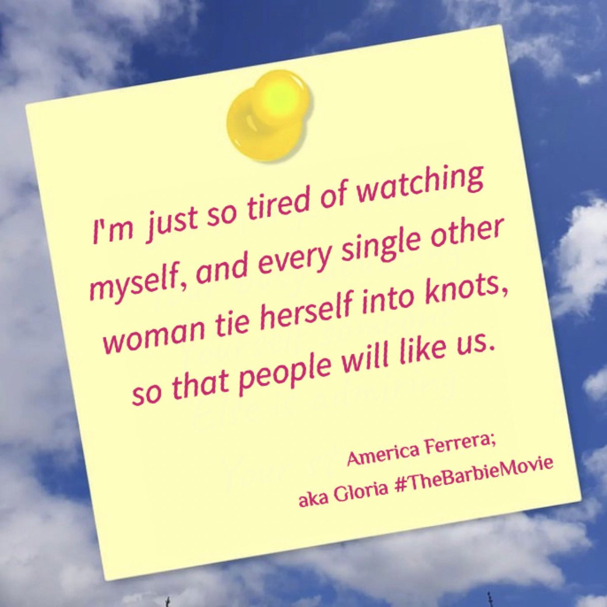 OrganicShower's tweet photo. So we went and saw the Barbie Movie ... bonkers fun filled and with so many messages of kindness, empowerment, equality ... #lovedit 

A small quote from an amazing monologue by #americaferrera 🥰

#barbie #empowerment #equality #feminism #pink #kindness https://t.co/T2wtxMwNw1