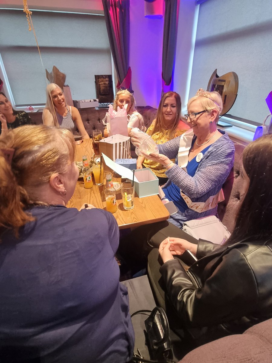 chloe_sttn's tweet photo. HAPPY RETIREMENT PAM... After 24 years with Peelhouse District Nurses as a HCA, it was only fitting that we gave Pam Robinson the most fabulous send off that she deserved last night. #SurpriseParty @BCHFTStaff https://t.co/m6bv2P9jZ2